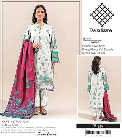 3 Pcs Women's Unstitched Lawn Digital Print Suit